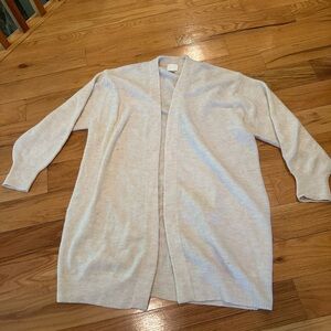 H&M Cream Cardigan Sweater Lightweight Knit